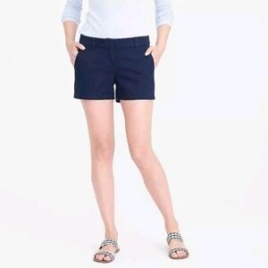 J.CREW Navy Blue Stretch Preppy Coastal Chino Stlye Shorts Women's Size‎ 4